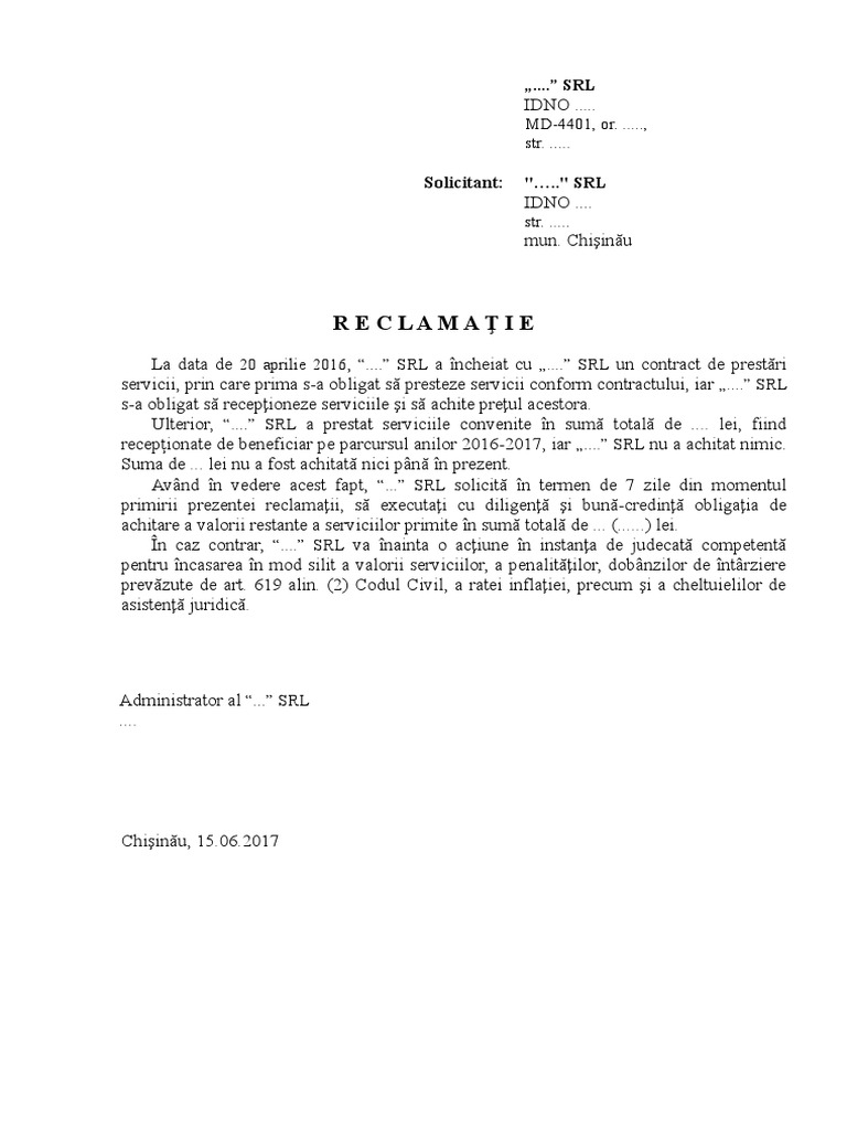 Reclamatie Model | PDF