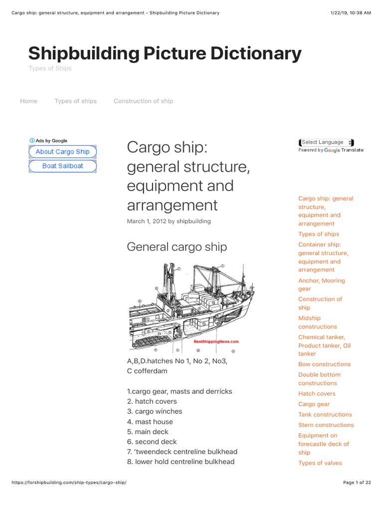 Cargo Ship Structure and Parts Explained | PDF | Mast (Sailing) | Ships