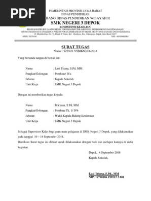 Surat Tugas Supervisor