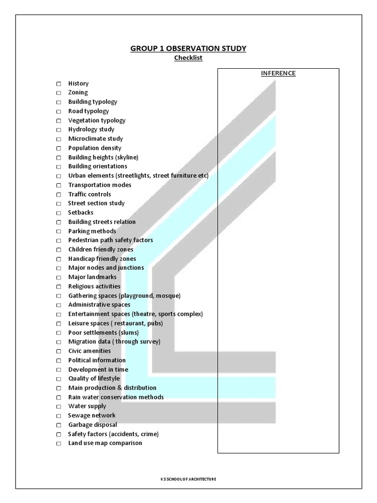 Group 1 Observation Study: Checklist | PDF