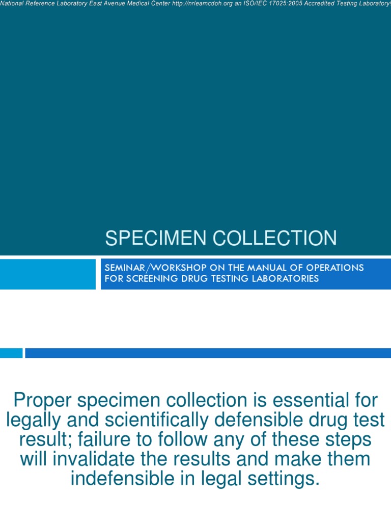 Drug Testing Specimen Protocols | PDF | Drug Test | Identity Document