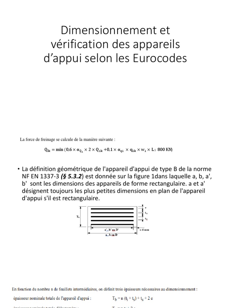 Dimensionnement des appareils d'appui | PDF | Distorsion (électronique ...