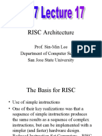 RISC Architecture: Prof. Sin-Min Lee Department of Computer Science San Jose State University