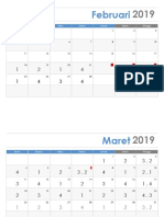February and March 2019 Indonesian calendar