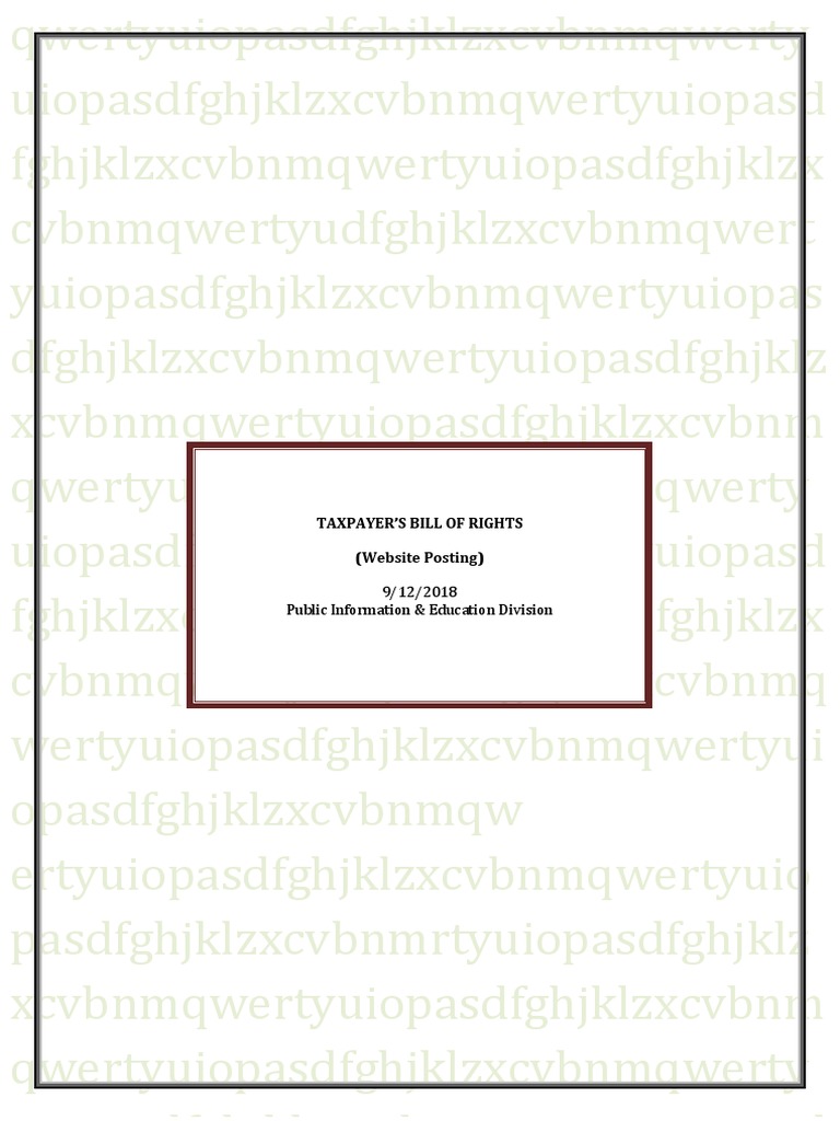 Taxpayer Bill of Rights Overview | PDF | Internal Revenue Service ...