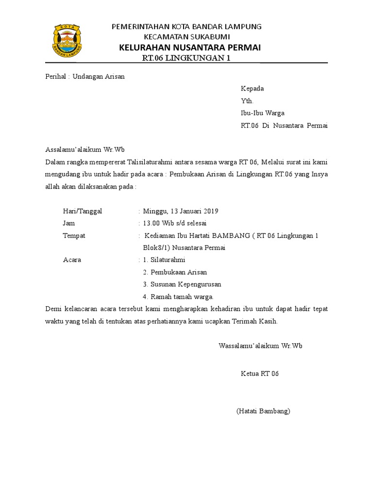 80 Contoh Undangan Arisan Kantor Terbaik Gratis