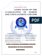 A Laboratory Study On The Stabilization of Marine Clayusing Saw Dust and Lime