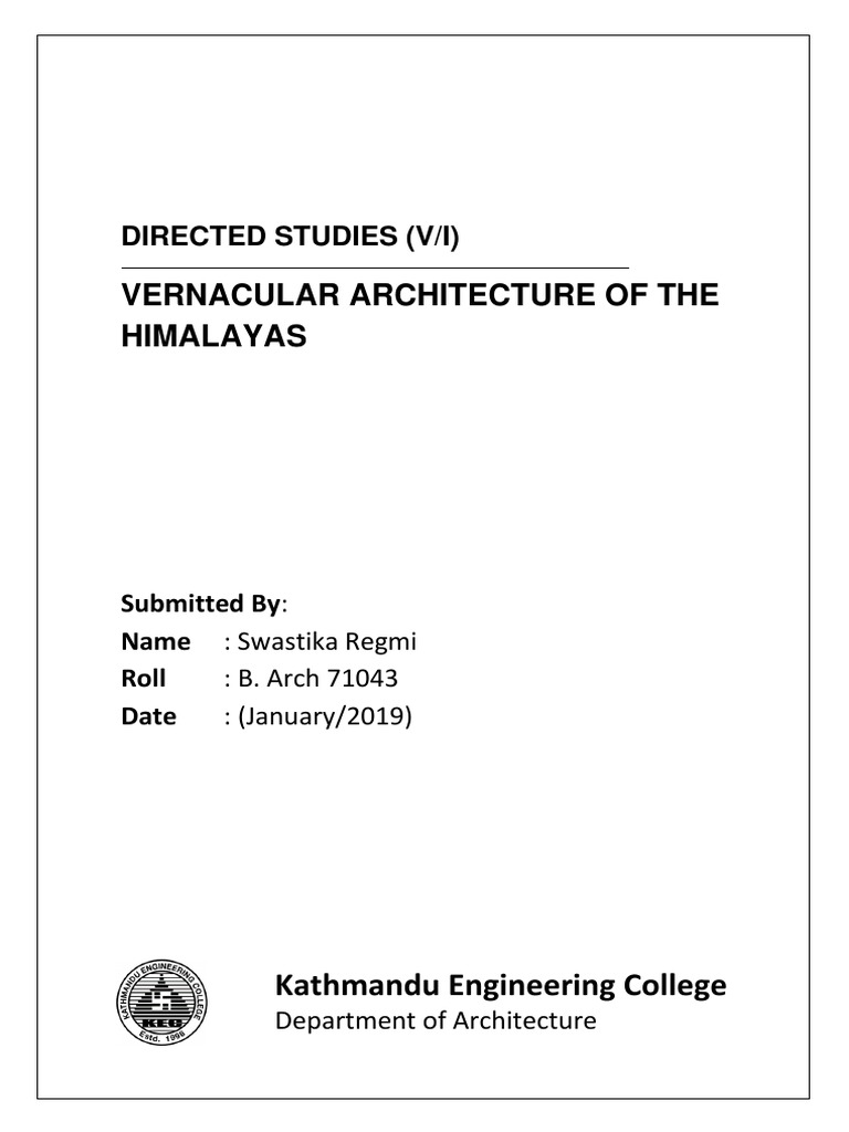 Vernacular Architecture of The Himalayan Region in Nepal | PDF ...