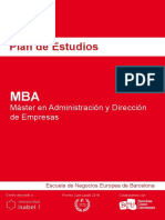 Plan de Estudios - MBA - Master en Administracion y Direccion de Empresas