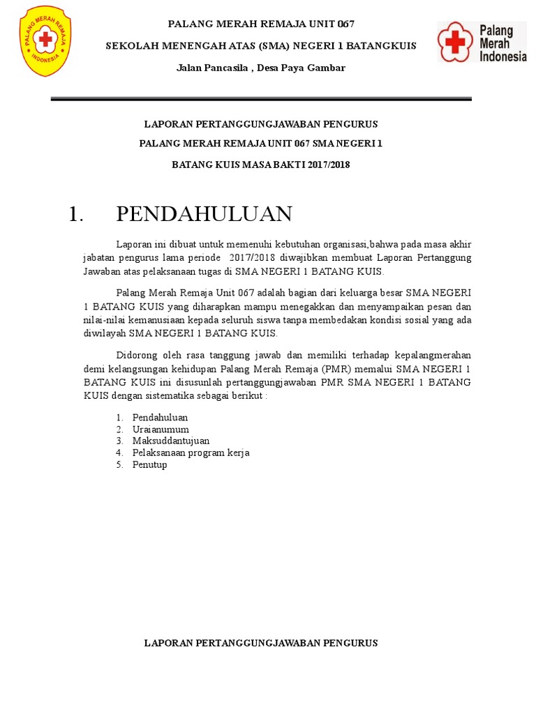 Laporan Pertanggung Jawaban