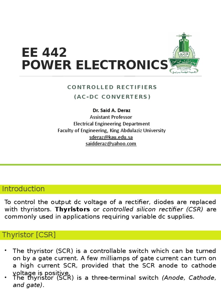 Controlled Rectifiers Overview | PDF | Rectifier | Power (Physics)