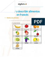 Nombrar y describir alimentos en francés