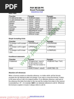 Excel-Formulas PAK MCQS PK