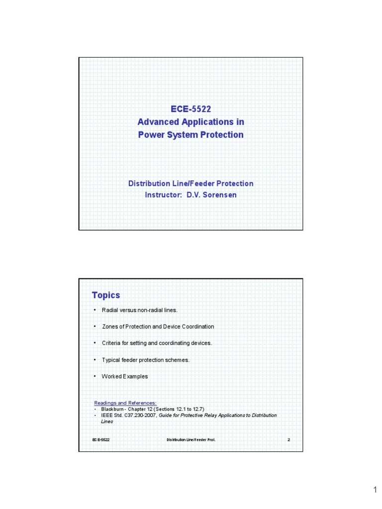 Radial Feeder Protection Fuse Electrical Relay