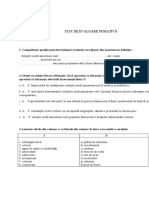 Test de Evaluare Sumativă FF