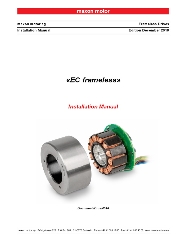 Maxon Frameless Motor Catalogue PDF Electric Motor Electrostatic