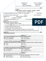 Evaluation N°1 en Informatique 1er Semestre 2 BAC Sciences Économiques