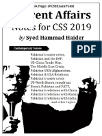 CSS 2019, Current Affairs Notes