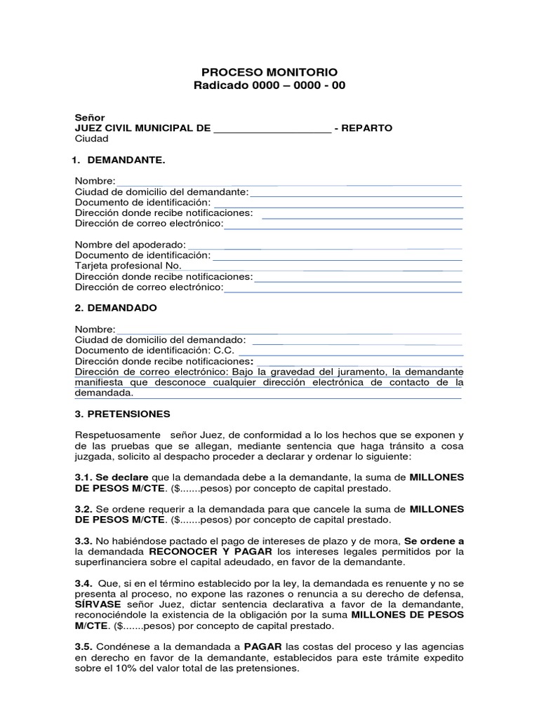Proceso Monitorio | PDF | Demanda judicial | Bancos