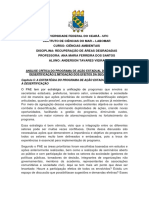 Pae Critica - Plano Estadual de Combate A Desertificação Ceara - CRITICA