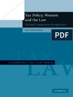 Tax Policy Women and The Law UK and Comparative Perspectives Cambridge Tax Law Series