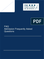 FAQ Admission Frequently Asked Questions