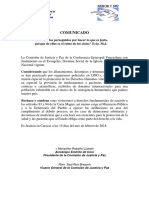 Comunicado Comision de Justicia y Paz Rechazo A Los Allanamientos 19 de Febrero 2019