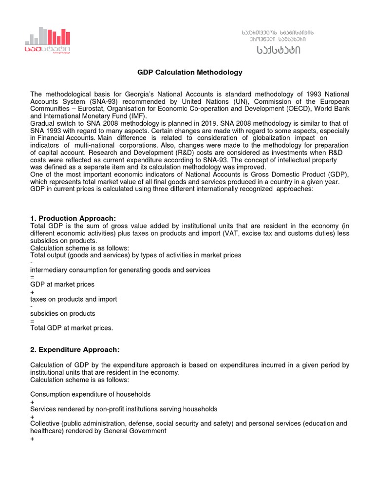 GDP Calculation Methodology | PDF | Gross Domestic Product | National ...