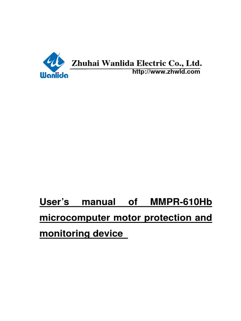 User - S Manual of MMPR-610Hb Microcomputer Motor Protection and ...