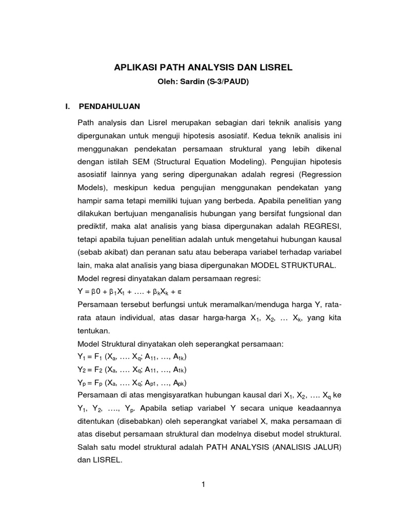 Path Analisis | PDF | Metode & Bahan Ajar