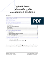 Typhoid Fever (Salmonella Typhi) Investigation Guideline