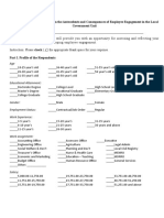 Self-Assessment Questionnaire On The Antecedents and Consequences of Employee Engagement in The Local Government Unit