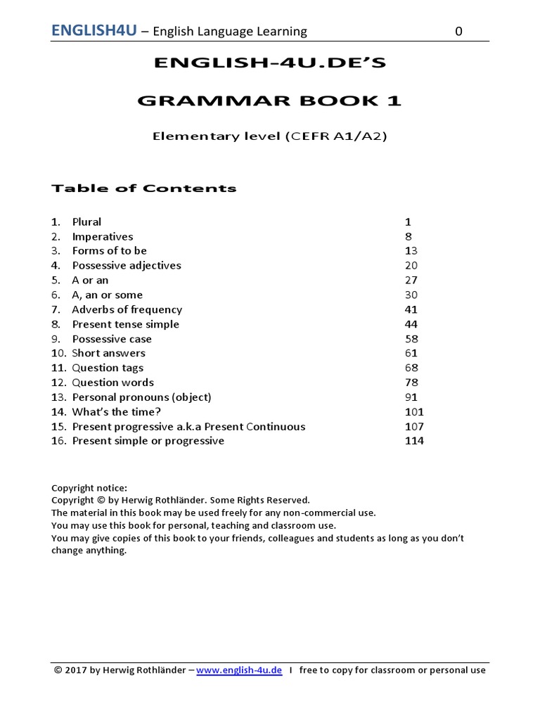 Grammar Book 1 | PDF | Plural | Grammatical Number