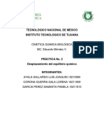 Práctica de Desplazamiento de Equilibrio Químico