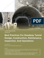 Best Practices for Roadway Tunnel Design, Construction, Maintenance, Inspection, And Operations