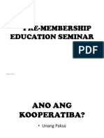 Pre-Membership Education Seminar