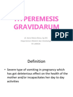 Hyperemesis Gravidarum: Dr. Irene Maria Elena, SP - OG Departemen Obstetri Dan Ginekologi FK Ukrida