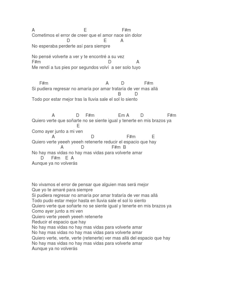 No Hay Mas Vidas Acordes no hay mas vidas acordes