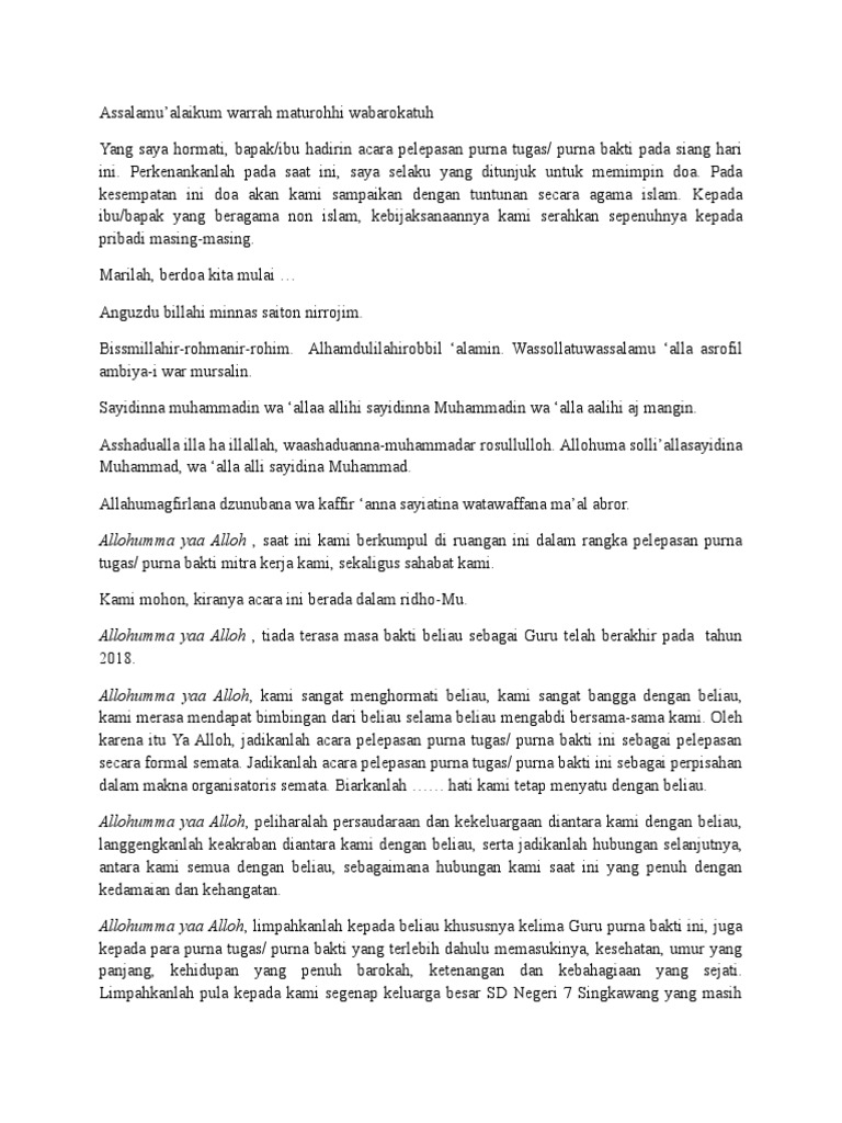 Doa Perpisahan Purna Bakti Pdf