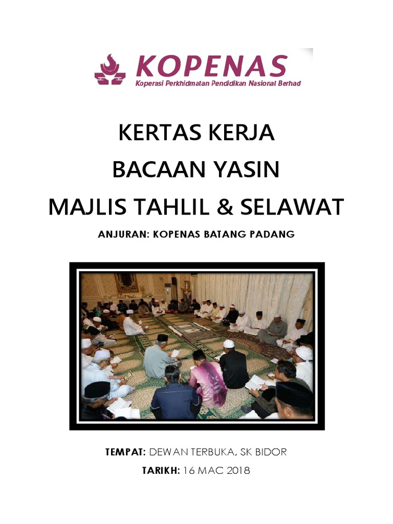 Bacaan Yasin dan Tahlil Kopenas 2018 | PDF