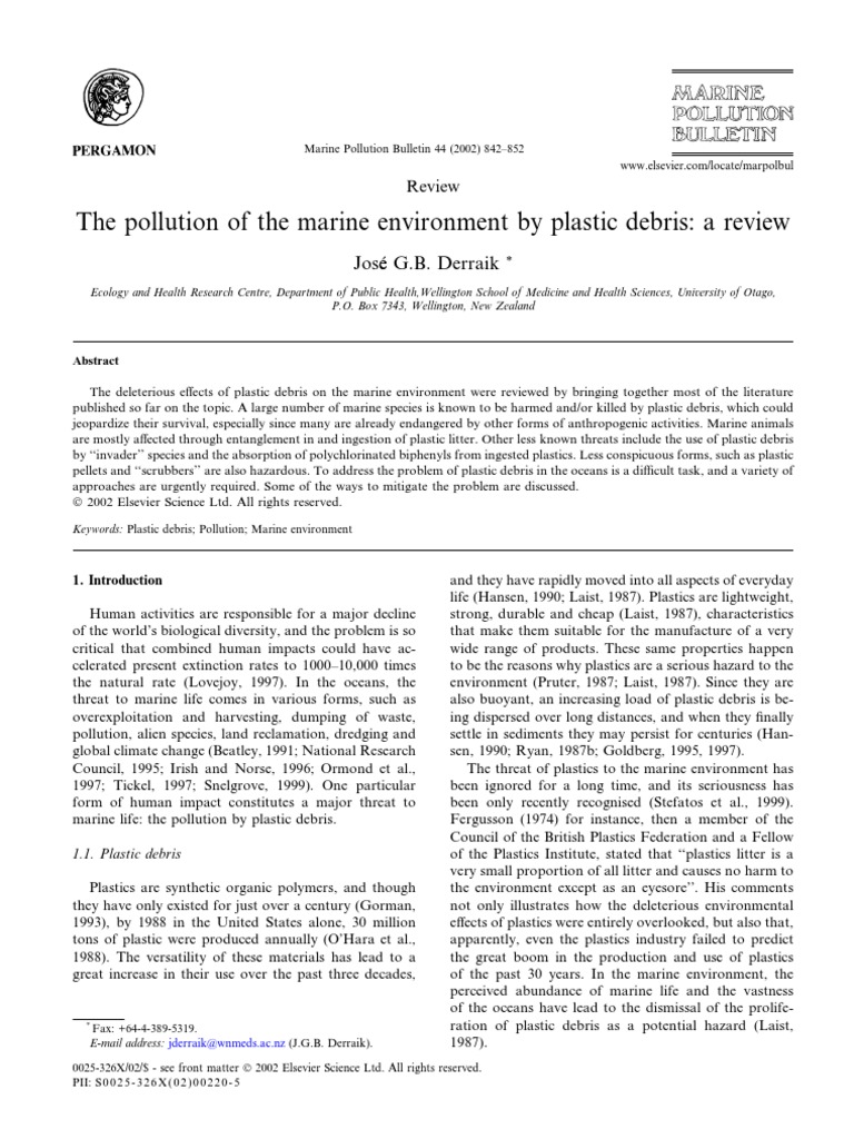 Marine Plastic Pollution Review | PDF | Biodegradation | Sea