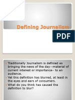 Defining Journalism: An Introduction