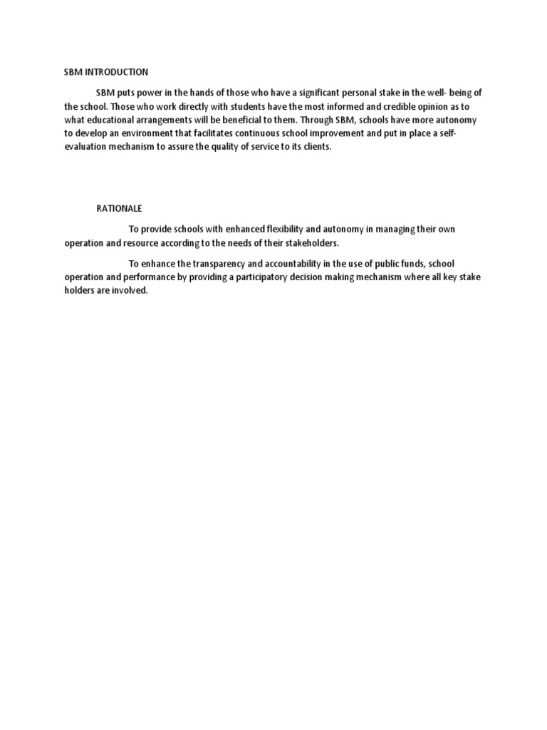 Empowering Schools through SBM | PDF