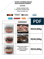 Carnes Nobres Feleti tabela preços