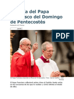 Homilía Del Papa Francisco Del Domingo de Pentecostés