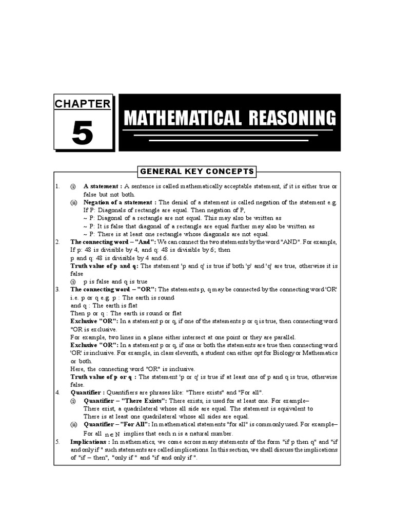 Mathematical Reasoning Concepts | PDF | Truth | Formalism (Deductive)
