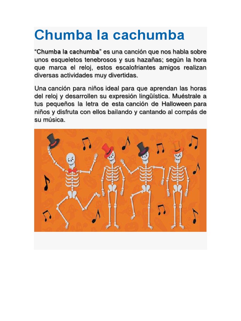 Letra De Chumba La Cachumba PDF Ocio