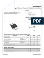 Single P-Channel Trench MOSFET, - 30V, - 11A, 17m: General Description Features