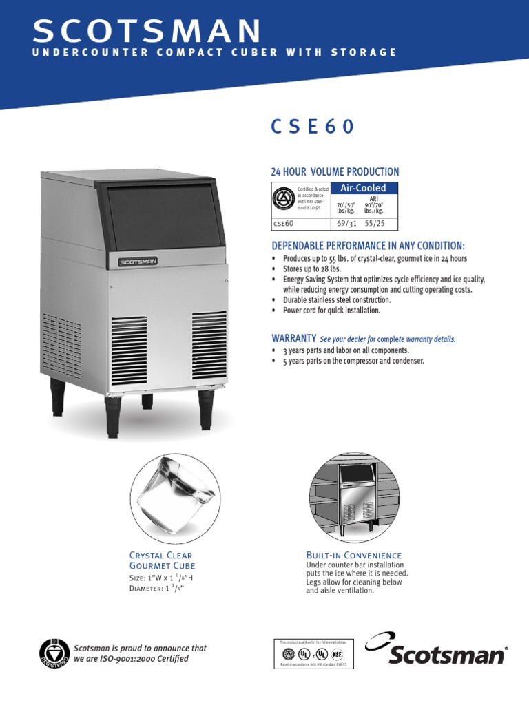 Scotsman CSE601A Ice Maker 3243721 Capacitor Manufactured Goods