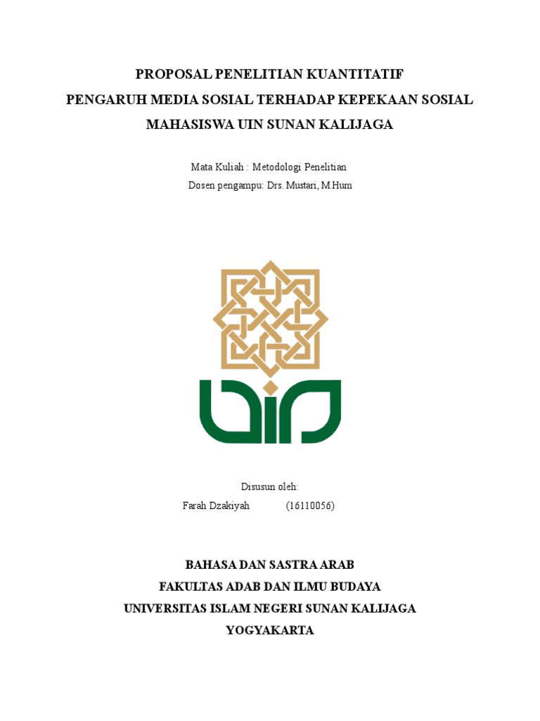 Contoh Proposal Penelitian Kuantitatif